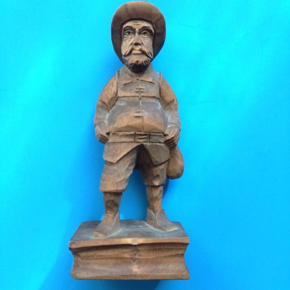 Vtg Hand Carved Wood Figures Don Quixote & Sancho Panza Charachter Books Spain - Picture 11 of 13